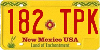 NM license plate 182TPK
