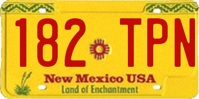 NM license plate 182TPN