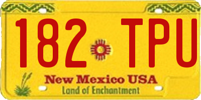 NM license plate 182TPU