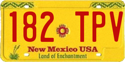NM license plate 182TPV