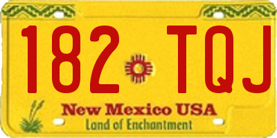 NM license plate 182TQJ