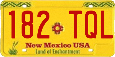 NM license plate 182TQL
