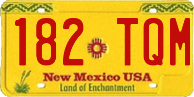NM license plate 182TQM