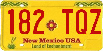 NM license plate 182TQZ