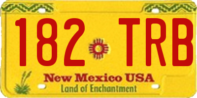NM license plate 182TRB