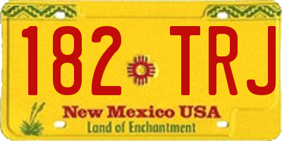 NM license plate 182TRJ