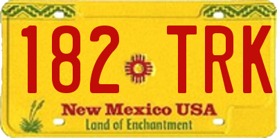 NM license plate 182TRK