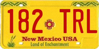 NM license plate 182TRL