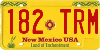 NM license plate 182TRM