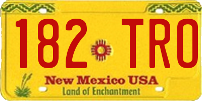 NM license plate 182TRO