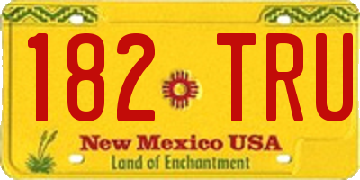 NM license plate 182TRU
