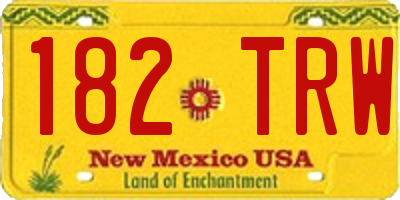 NM license plate 182TRW