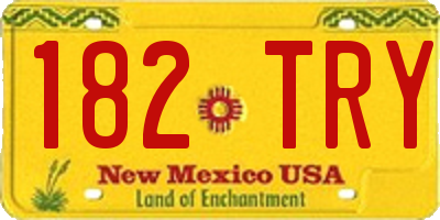 NM license plate 182TRY
