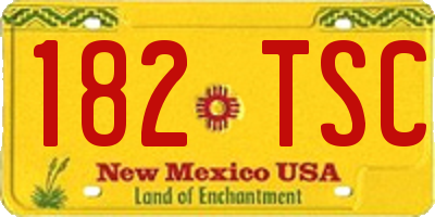 NM license plate 182TSC