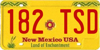 NM license plate 182TSD