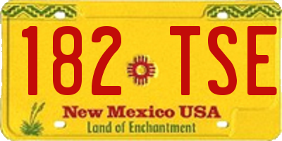 NM license plate 182TSE