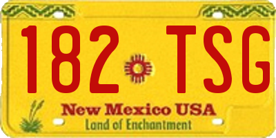 NM license plate 182TSG