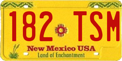 NM license plate 182TSM