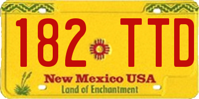 NM license plate 182TTD