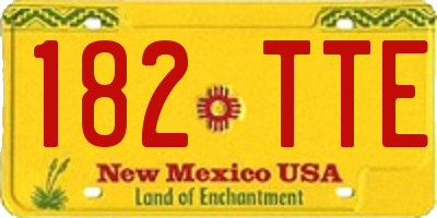NM license plate 182TTE