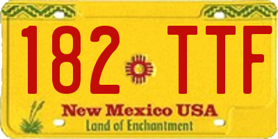 NM license plate 182TTF