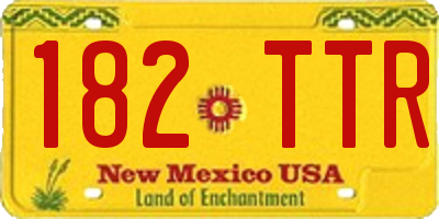 NM license plate 182TTR