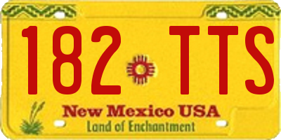 NM license plate 182TTS