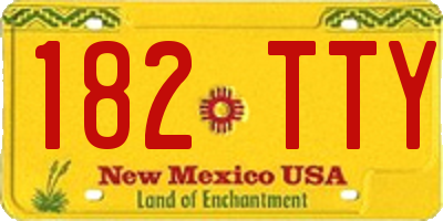 NM license plate 182TTY