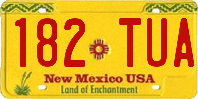 NM license plate 182TUA