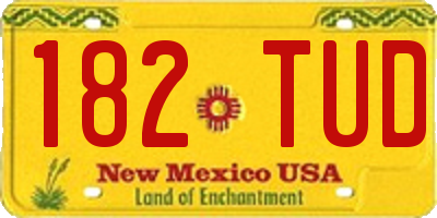 NM license plate 182TUD
