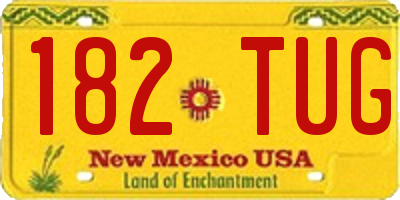 NM license plate 182TUG