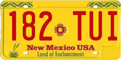 NM license plate 182TUI