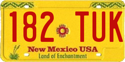 NM license plate 182TUK