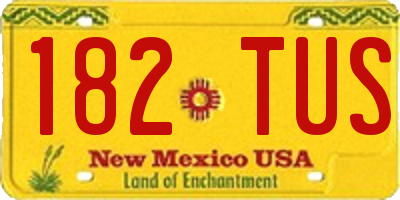 NM license plate 182TUS