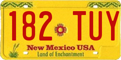 NM license plate 182TUY