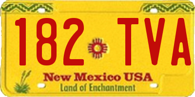 NM license plate 182TVA