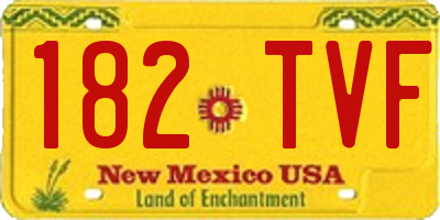 NM license plate 182TVF