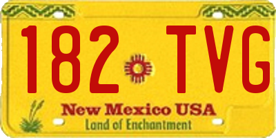 NM license plate 182TVG