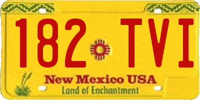 NM license plate 182TVI