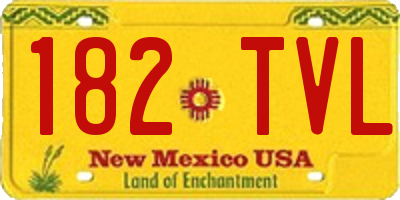 NM license plate 182TVL