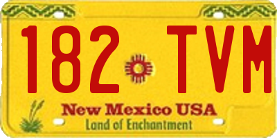 NM license plate 182TVM
