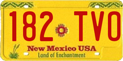 NM license plate 182TVO