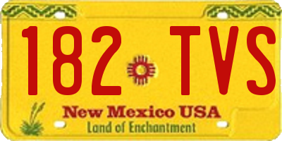 NM license plate 182TVS