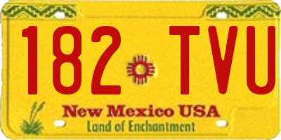 NM license plate 182TVU