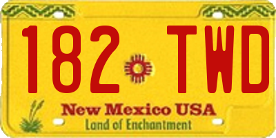NM license plate 182TWD
