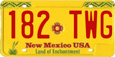 NM license plate 182TWG