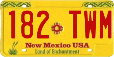 NM license plate 182TWM