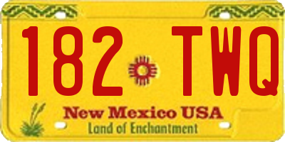 NM license plate 182TWQ