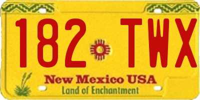 NM license plate 182TWX