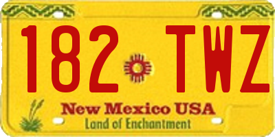 NM license plate 182TWZ